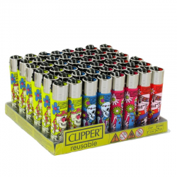 Briquets Clipper décors assortis Hippie 3 - le lot de 48