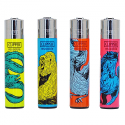 Briquets Clipper décors assortis Wild animals - le lot de 48