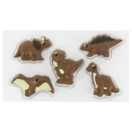 Coffret Dinosaures - sujets en chocolat au lait - 100g