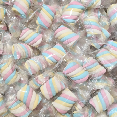Guimauves torsadées couleur s/cello - carton de 1450 pièces