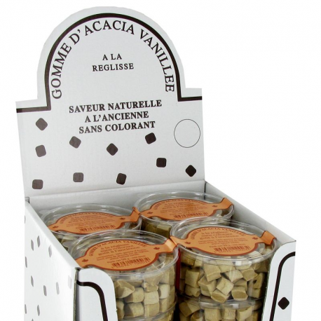 Gomme d'acacia vanillée à la réglisse - 16 boîtes
