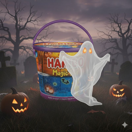 Seau Magic Tour HARIBO garni de sachets de confiserie - 690g