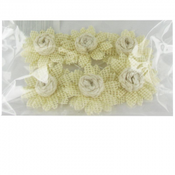 Bouquet de 6 fleurs en jute IVOIRE - le bouquet