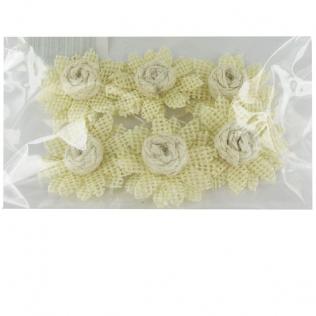 Bouquet de 6 fleurs en jute IVOIRE - le bouquet