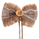 Noeuds en jute, dentelle et bouton sur lien - 6 pièces
