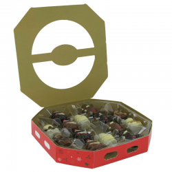 Figurines de Noël décorées en chocolat praliné - boîte boule de Noël de 195g