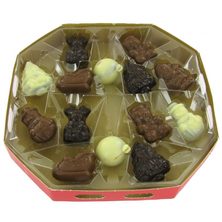Figurines assorties en chocolat praliné - boîte de 195g
