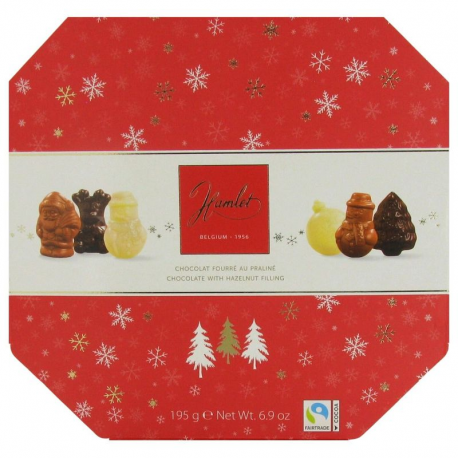 Figurines assorties en chocolat praliné - boîte de 195g