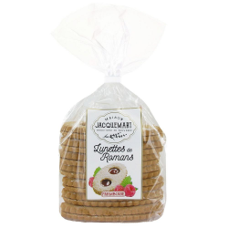 Sablés pâtissiers framboise (lunettes fourrées) 350g - 8 paquets