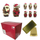 Moulages Pères Noël et Elans en chocolat décoré 55g - plateau de 36