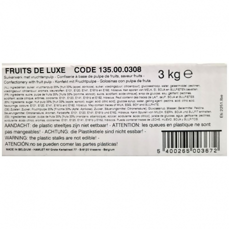 Pâtes de fruits Luxe - plateau de 3kg
