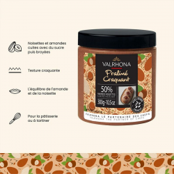 Praliné fruité Valrhona 50% amandes/noisettes - pot de 300g