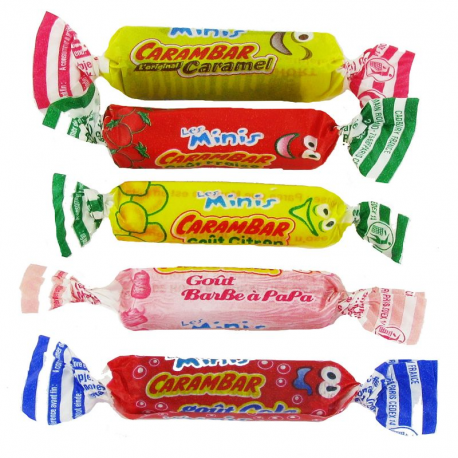Carambar mini mix assortis 1Kg (environ 260 pièces)