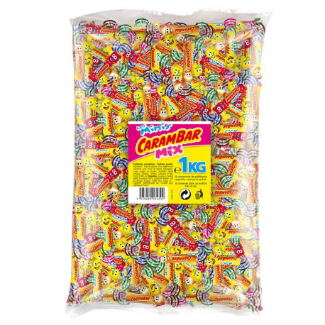 Carambar mini mix assortis 1Kg (environ 260 pièces)