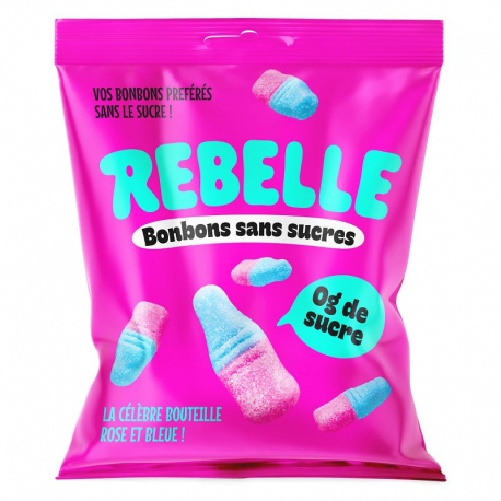 Bouteilles roses et bleues SANS SUCRES 50g - carton de 12 sachets