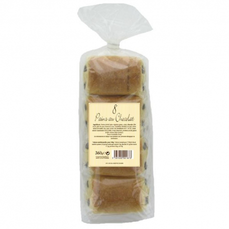 Pains au chocolat (x8) 360g - carton de 8