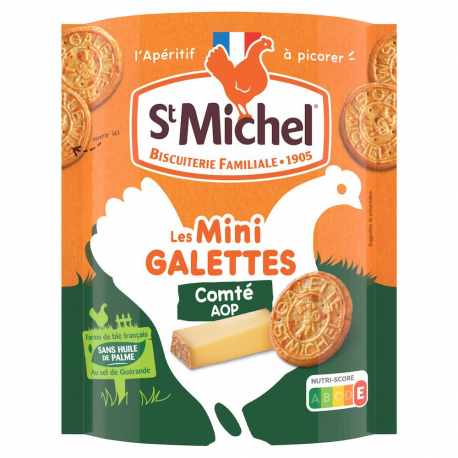 Mini galettes comté St Michel 100g - carton de 11 sachets