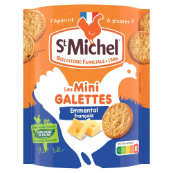 Mini galettes emmental St Michel 100g - carton de 11 sachets