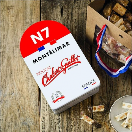 Borne métal N7 garnie de nougats tendres de Montélimar - 250g