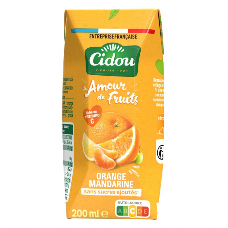 Briquette Nectar Orange Mandarine 20cl Cidou - pack de 24