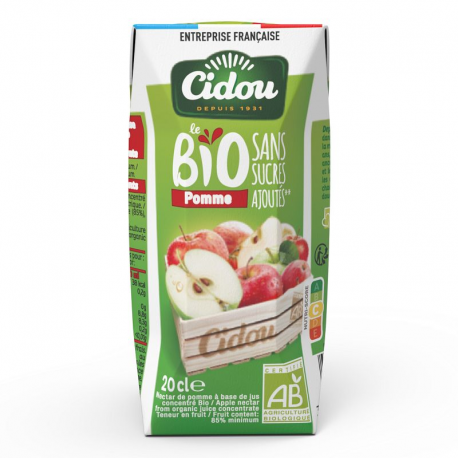 Briquette Nectar de Pomme BIO 20cl Cidou - pack de 24