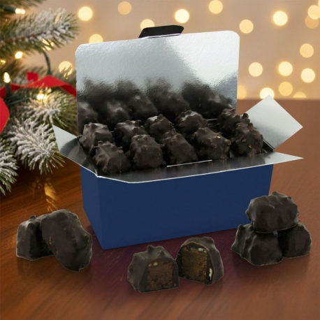PRECOMMANDE Malakoffs praliné noir à l'ancienne - ballotin de 250g
