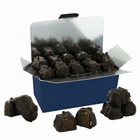 PRECOMMANDE Malakoffs praliné noir à l'ancienne - ballotin de 250g