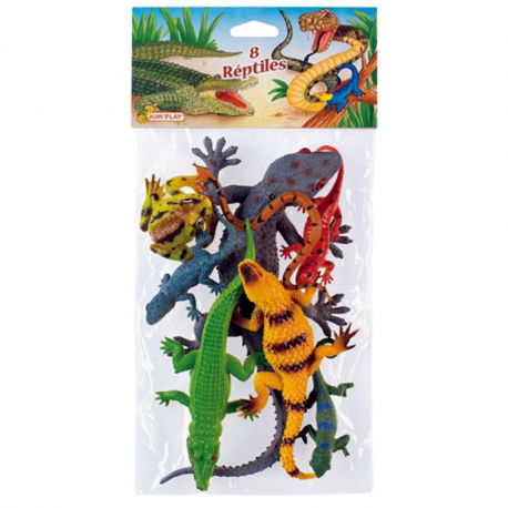 Animaux figurines reptiles - Blister de 8 figurines