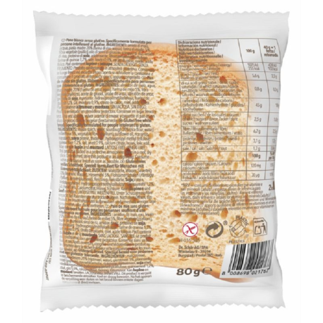 Pain blanc par 2 tranches 80g Dr Schär - carton de 10
