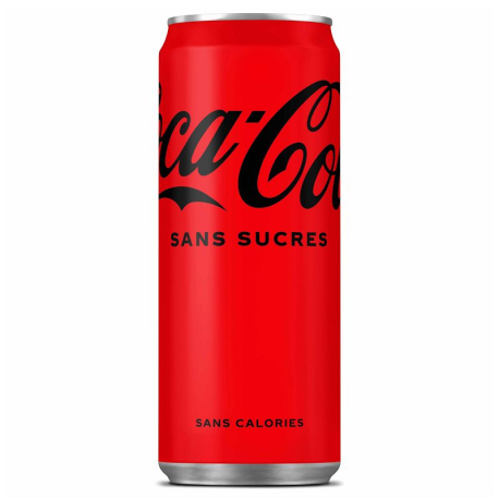 Coca cola sans sucre slim boîte 33cl - 24 canettes (origine France)