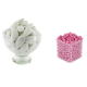 Dragées Avola Princesse 43% d'amande BLANC MAT 1kg + Perles au sucre ROSE BRILLANT 250g - Le lot
