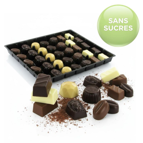 Chocolats assortis SANS SUCRES (Maltitol) - boîte de 2.100kg