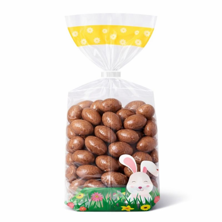 Sachets Lapin de Pâques fond carton 120x260mm - boîte de 100