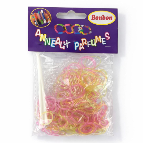 Bracelets anneaux fluo bonbon - le lot de 12 kits de 25 anneaux