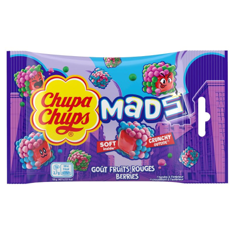 Chupa Chups MADS Fruits rouges Berries sachet 45g - boîte de 12