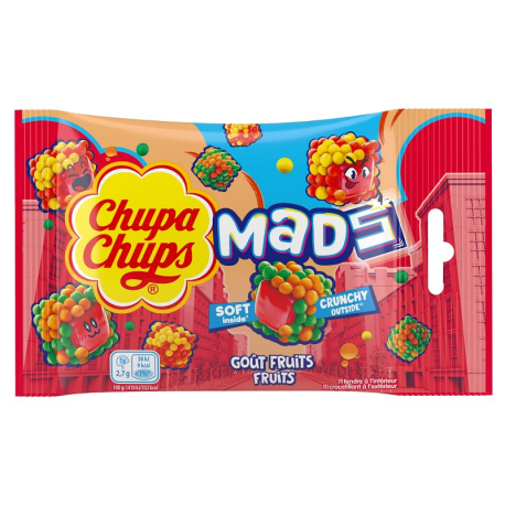 Chupa Chups MADS fruits sachet 45g - boîte de 12