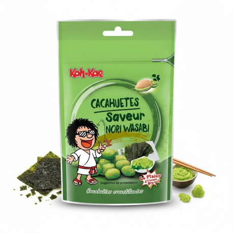 Cacahuètes saveur Nori Wasabi - sachet de 80g