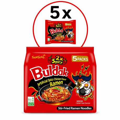 Nouilles Poulet extra piquant Samyang - 5x140g