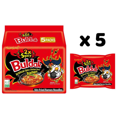 Nouilles Poulet extra piquant Samyang - 5x140g