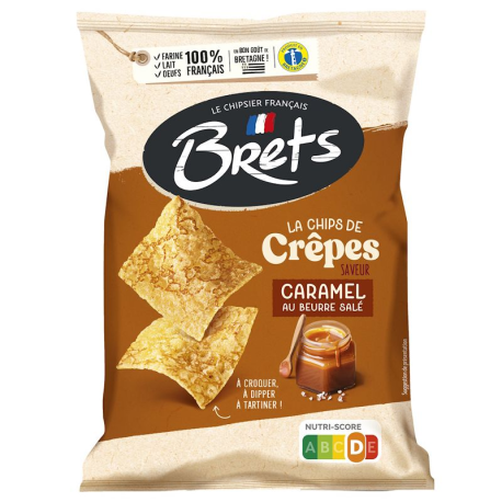 Chips de Crêpes Caramel au Beurre salé 100g Brets - carton de 12