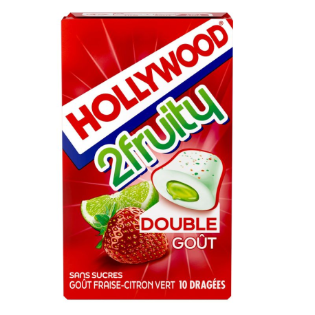 Hollywood dragées 2fruity fraise/citron SANS SUCRES - 16 étuis