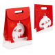Pochette cadeau carton ROUGE avec fenêtre décor Noël - pièce