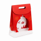 Pochette cadeau carton ROUGE avec fenêtre décor Noël - pièce