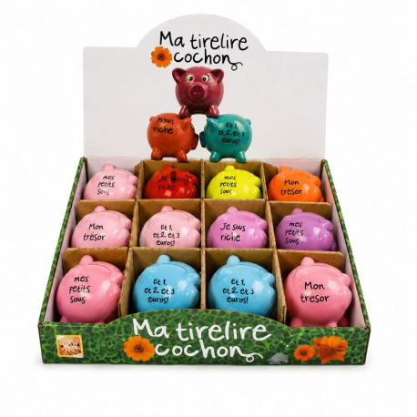 Tirelires cochon en céramique - 12 pièces assorties