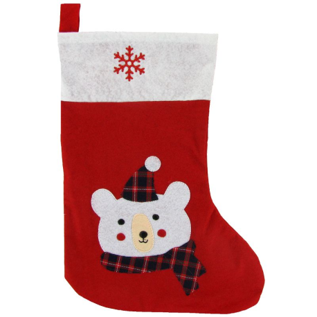 Botte de Noël feutrine décor ours - pièce