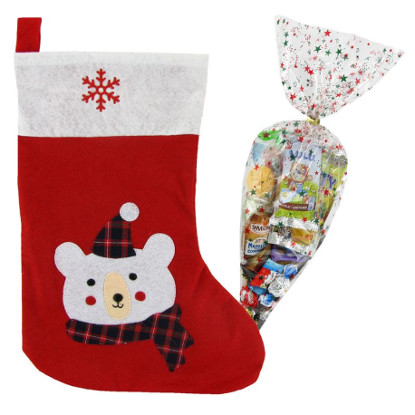 Botte de Noël feutrine décor ours - pièce