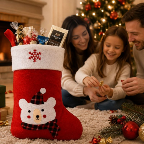 Botte de Noël feutrine décor ours - pièce