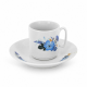 Tasses à café et sousoupes décor Fleur Bleue - set de 6