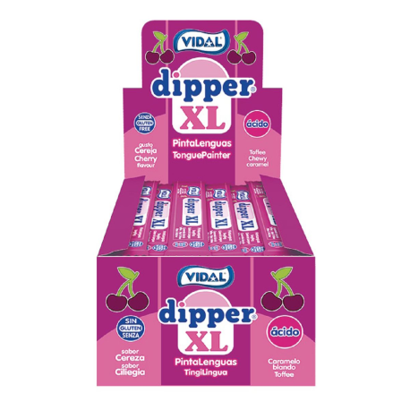Dipper XL blue tâche langues cerise Vidal - boîte de 100
