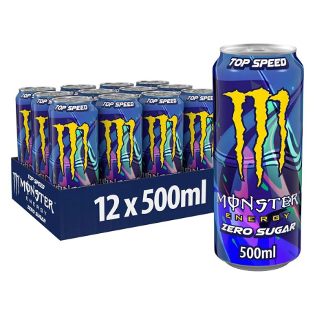 Monster Top Speed 50cl Zero Sugar - 12 canettes